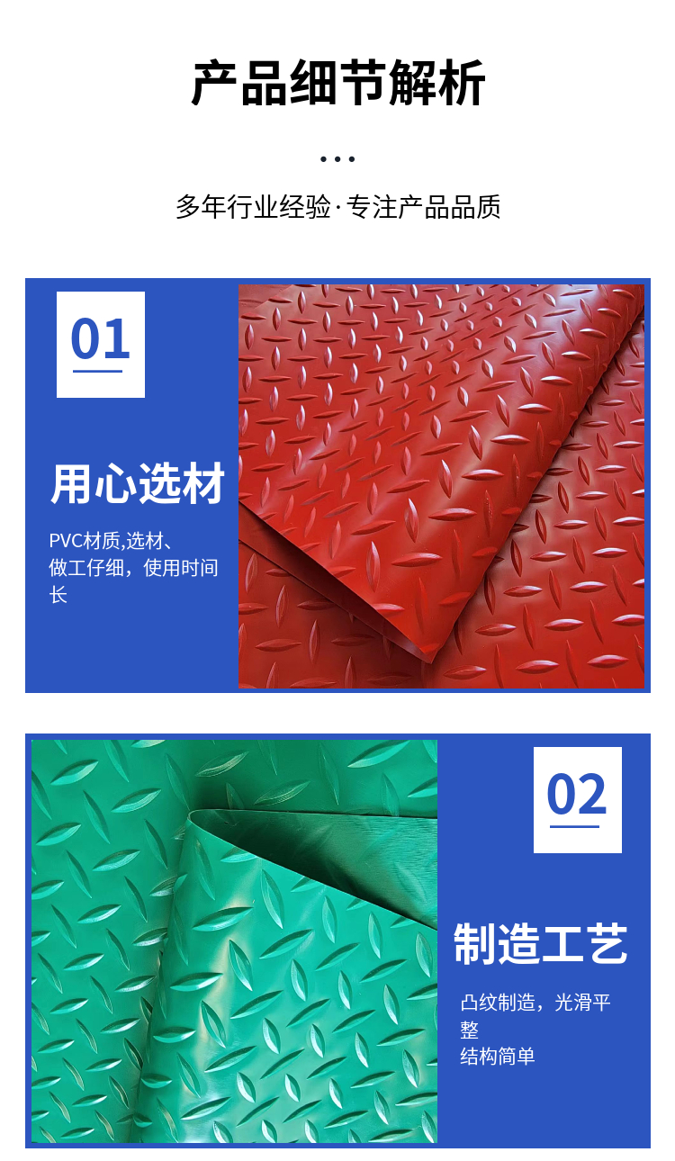 Thickened cow tendon plastic anti-skid pad, PVC waterproof and wear-resistant plastic carpet, factory warehouse rubber flame-retardant floor mat