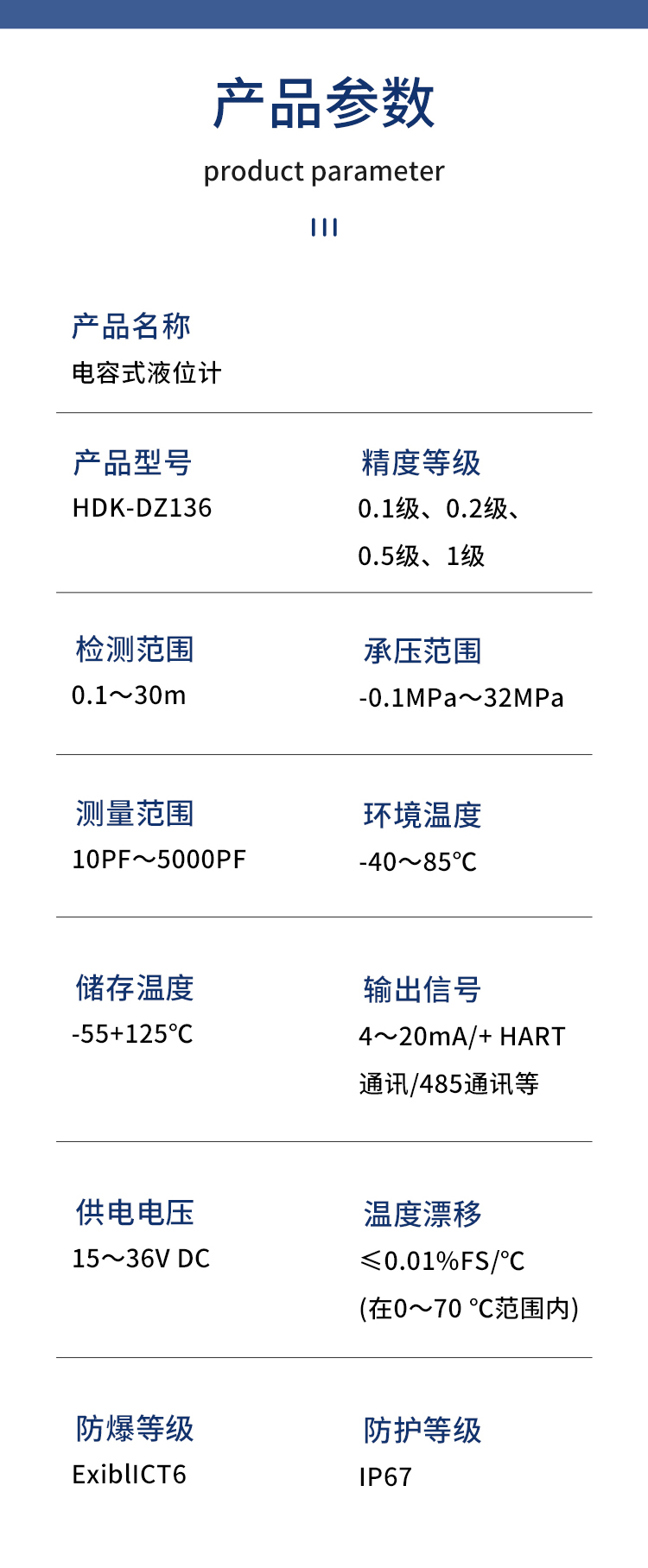 Intelligent capacitive Level sensor Rod cable type material level explosion-proof anti-corrosion high temperature resistant stainless steel level transmitter