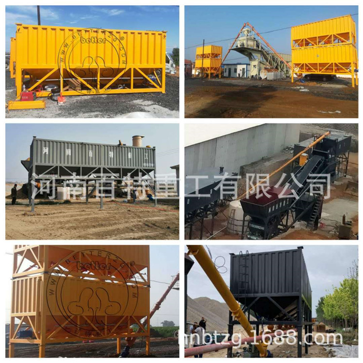 80 ton horizontal cement silo concrete storage equipment without foundation type cement tank, Baite Heavy Industry