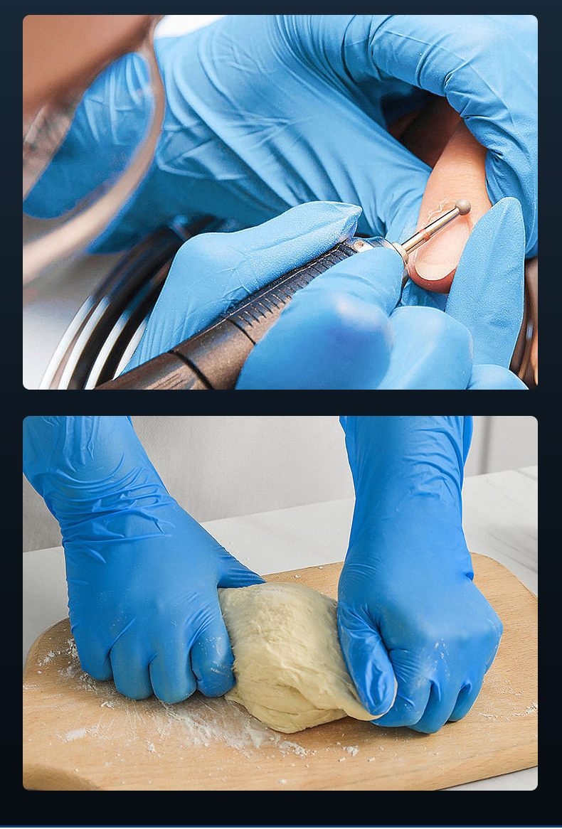 Shi Ruikang Genuine Disposable Latex Inspection Gloves N920 Shidong Powder Free Nitrile Gloves Dental Food Thickening