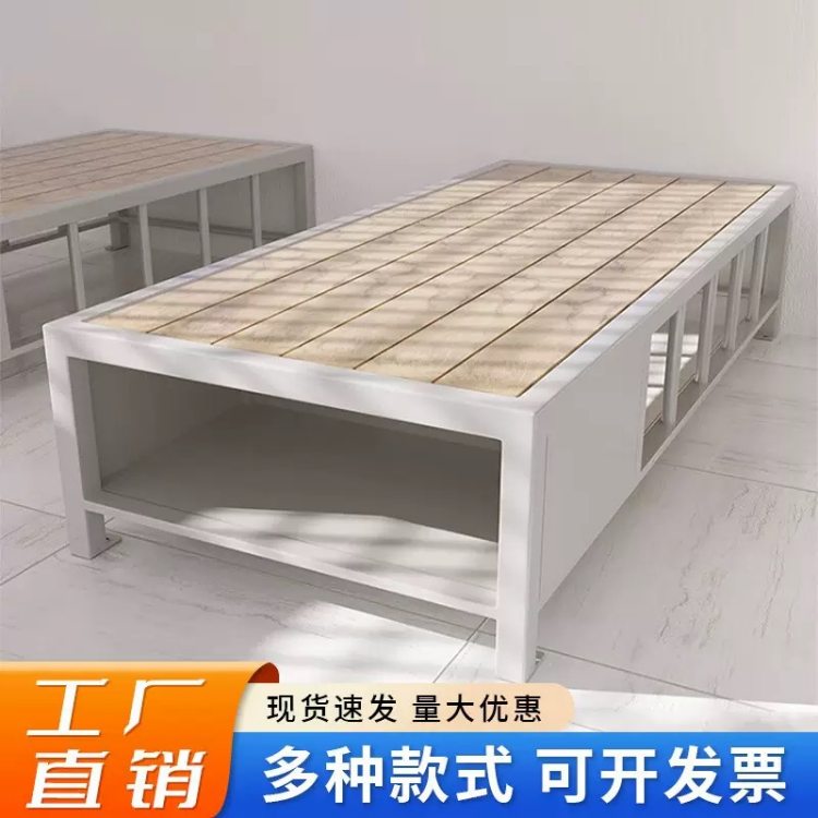 森玛批发 监牢用床 监室通铺圆角钢制床 单层W型床