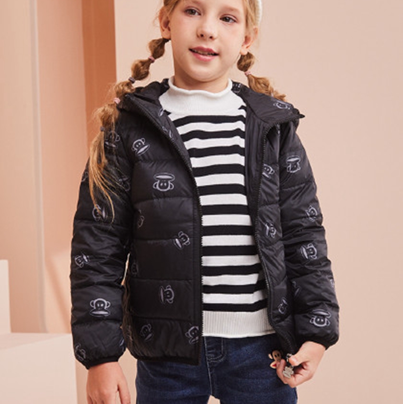 Macedonian winter thickened down jacket Korean version casual boys and girls' warm cotton jacket jacket woven children's clothing wholesale