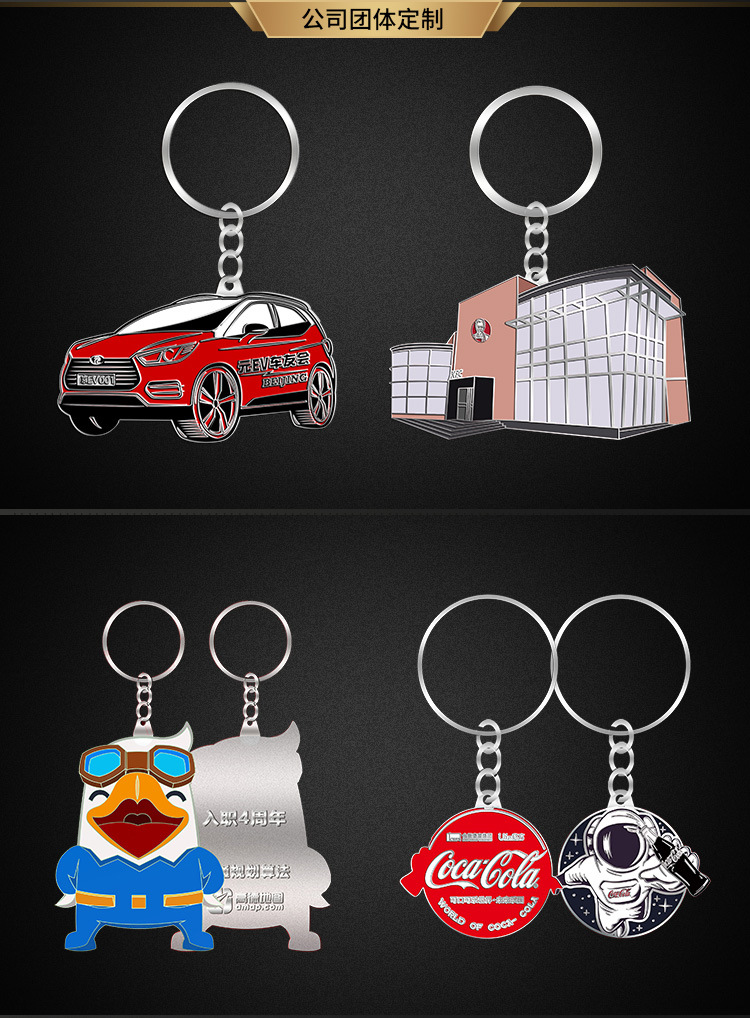 Metal Keychain Customization Cartoon Anime Paint Logo Keychain Creative Gift Small Pendant