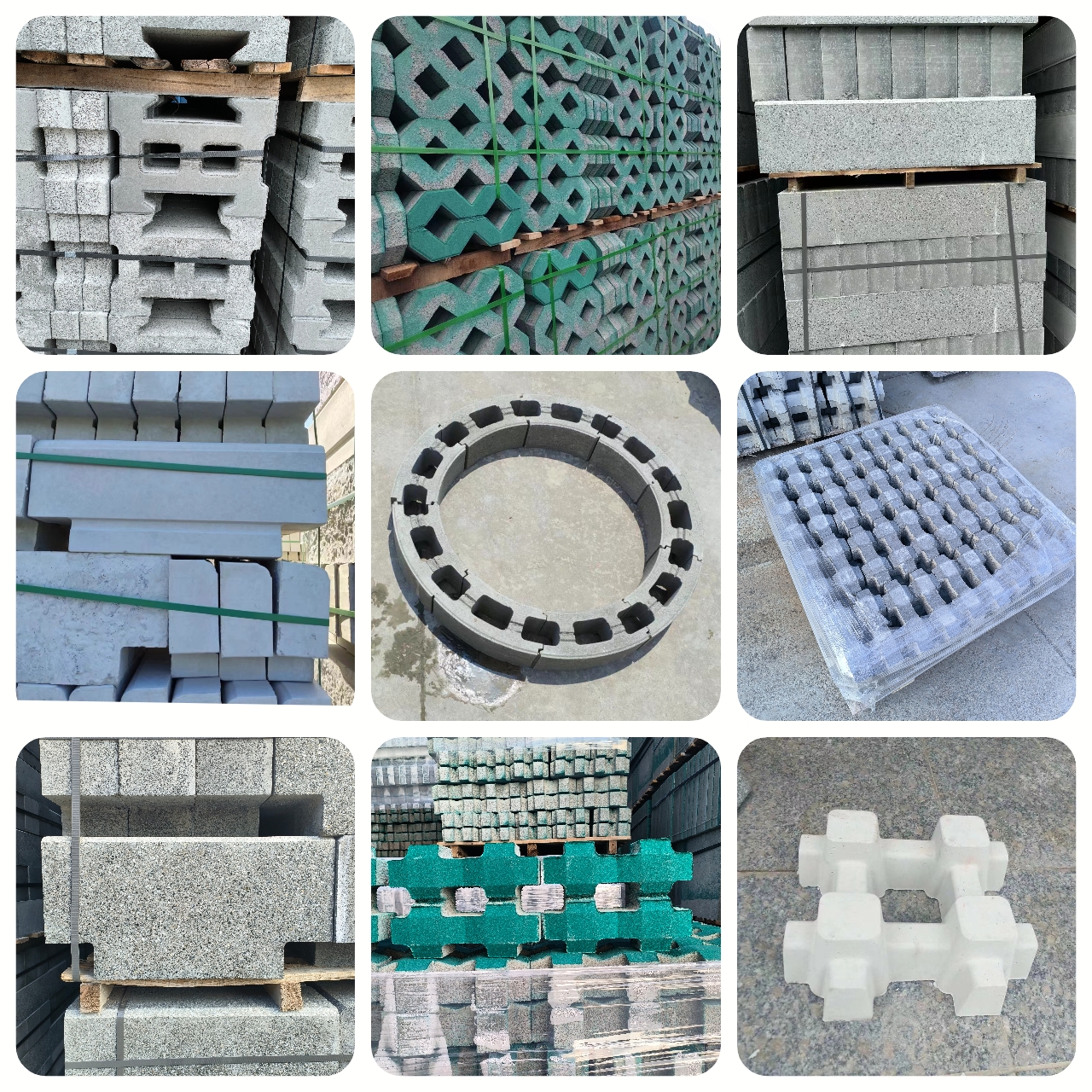 Imitation stone road edge, artificial road tooth stone road, flat stone road side, grass brick module brick, eight shaped lawn