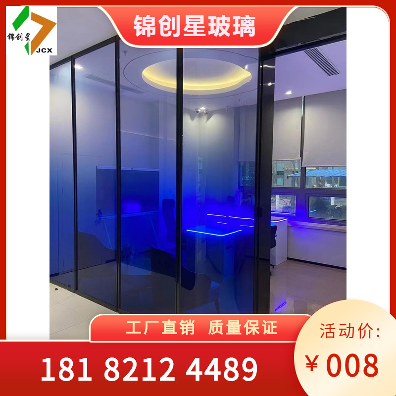 Customized silk and silk glass landscape painting, glass screen partition, landscape wall decoration, silk glass