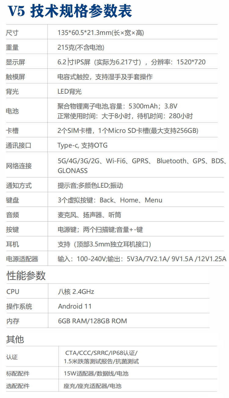 5G intelligent handheld terminal PDA Fuliye Aurora V5 medical version mobile nursing PDA terminal