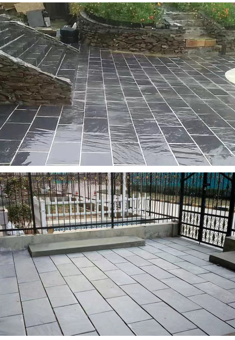 Wholesale of indoor and outdoor anti slip antique courtyard flooring stone and bluestone slabs in Park Plaza