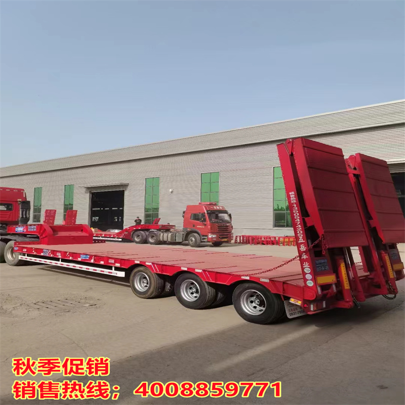 Purchase and sales of 13m 75 hydraulic ladder excavator transportation semi trailer 11m 5 hook machine plate spring trailer