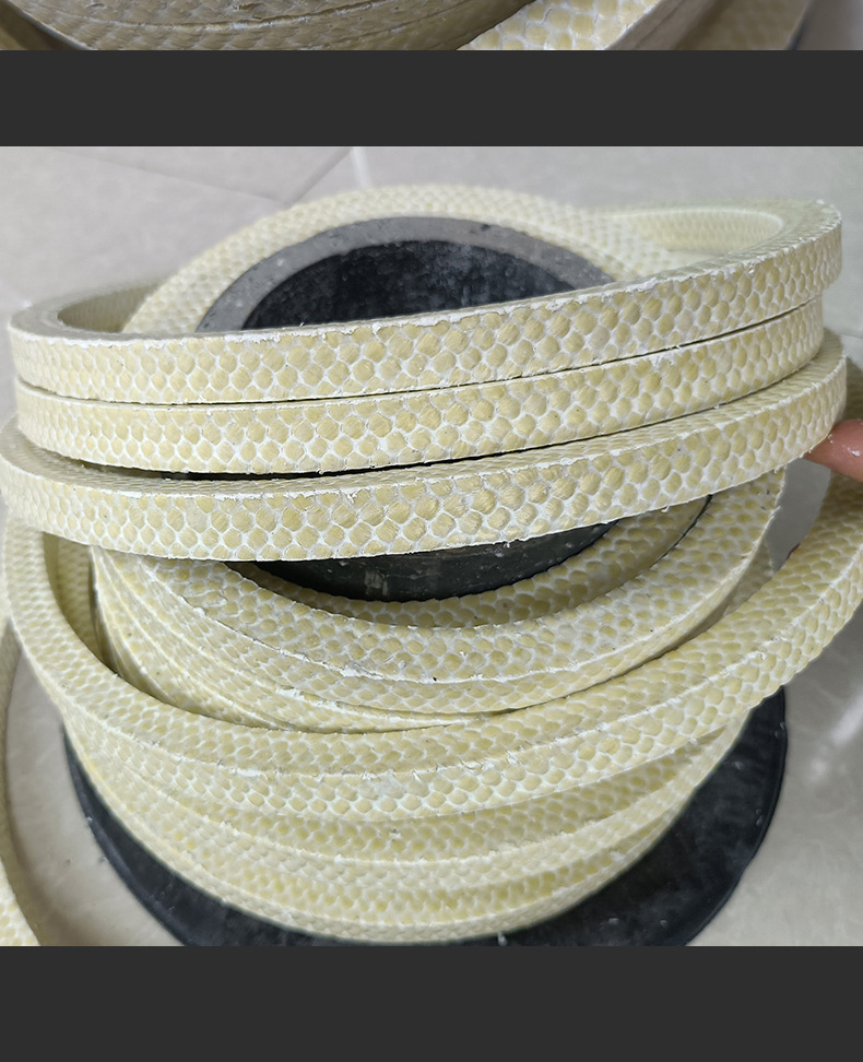 Manufacturer provides aramid PTFE packing, PTFE sealing packing, glass fiber yellow woven packing