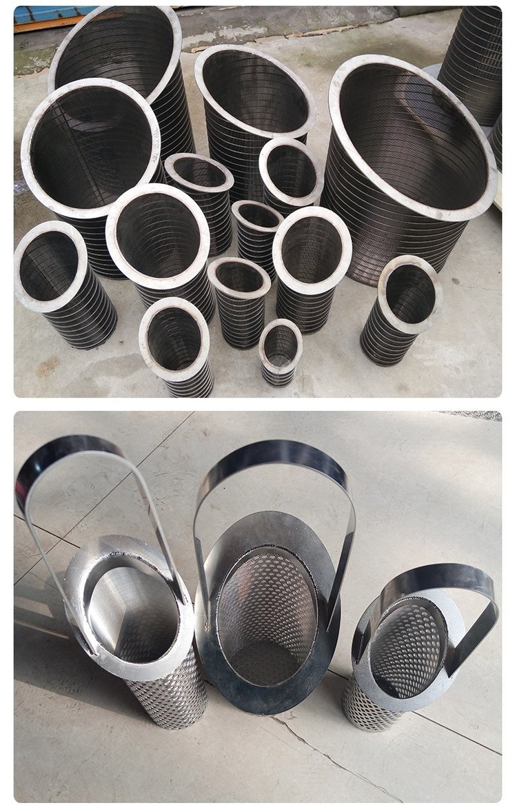 Stainless steel reverse rolled wedge-shaped screen tube for oil extraction, mining screen filter tube, wire wound mining screen tube, Shuning quality