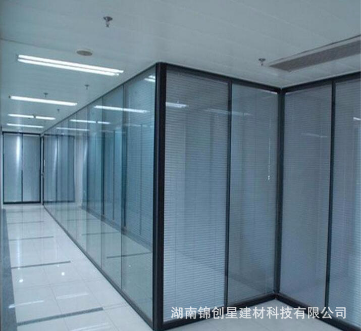 Office glass partition wall, double glass louver partition, hotel office glass partition, fireproof partition