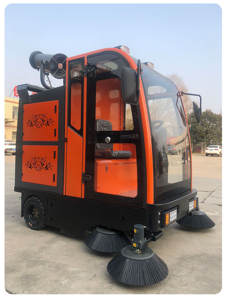 Driving a Sweeper in a Community Property Industrial Sweeper in a Factory Workshop Automatic Sweeper in a Commercial Mall