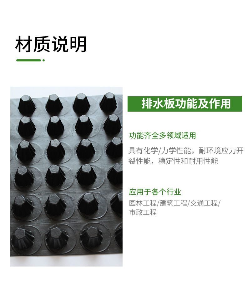 Free sampling of HDPE plastic concave convex drainage board H30 PVC board for golf course