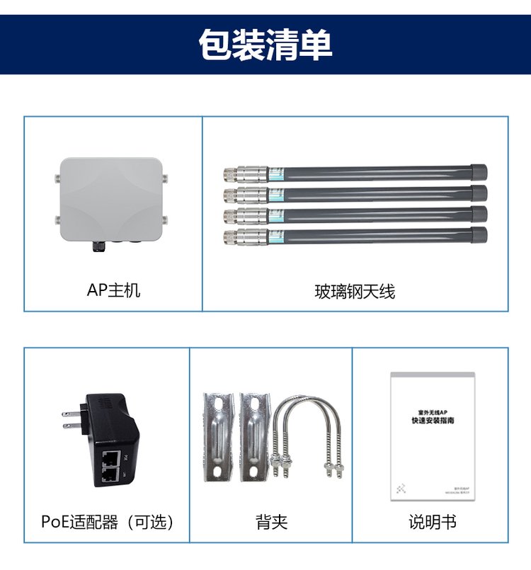 1800M dual frequency high-power WiFi coverage base station solution POE power supply mine wireless coverage terminal