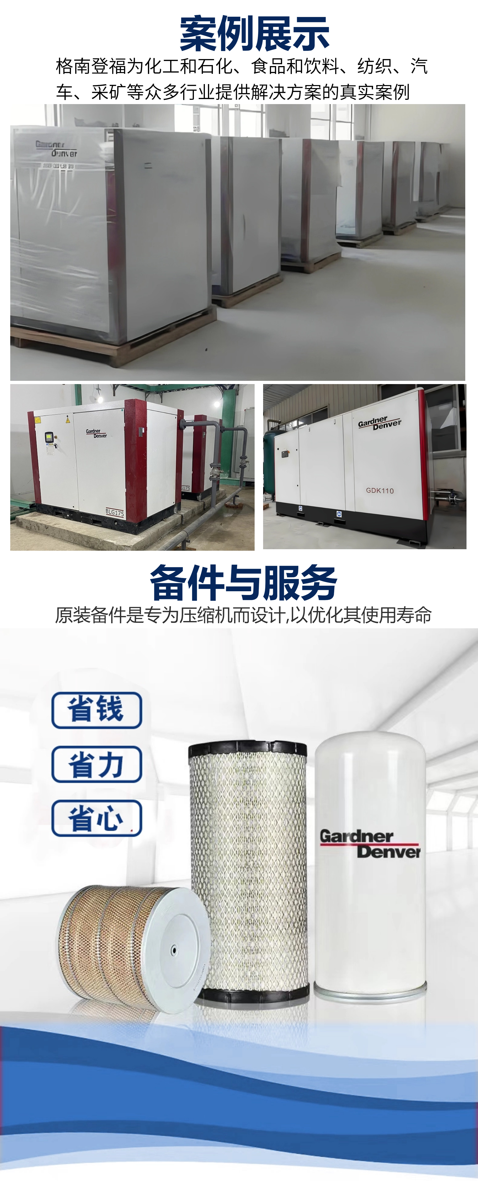 GardnerDenver/Grandenford compressed air heatless adsorption drying and purification equipment