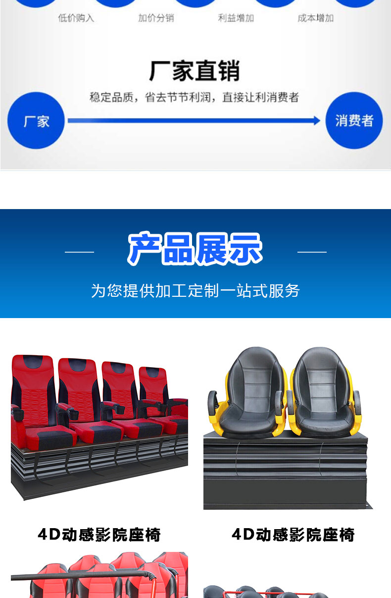 Amusement Park Dynamic 4D Cinema VR Site Simulation Exercise Equipment Safety and Confidence Creation