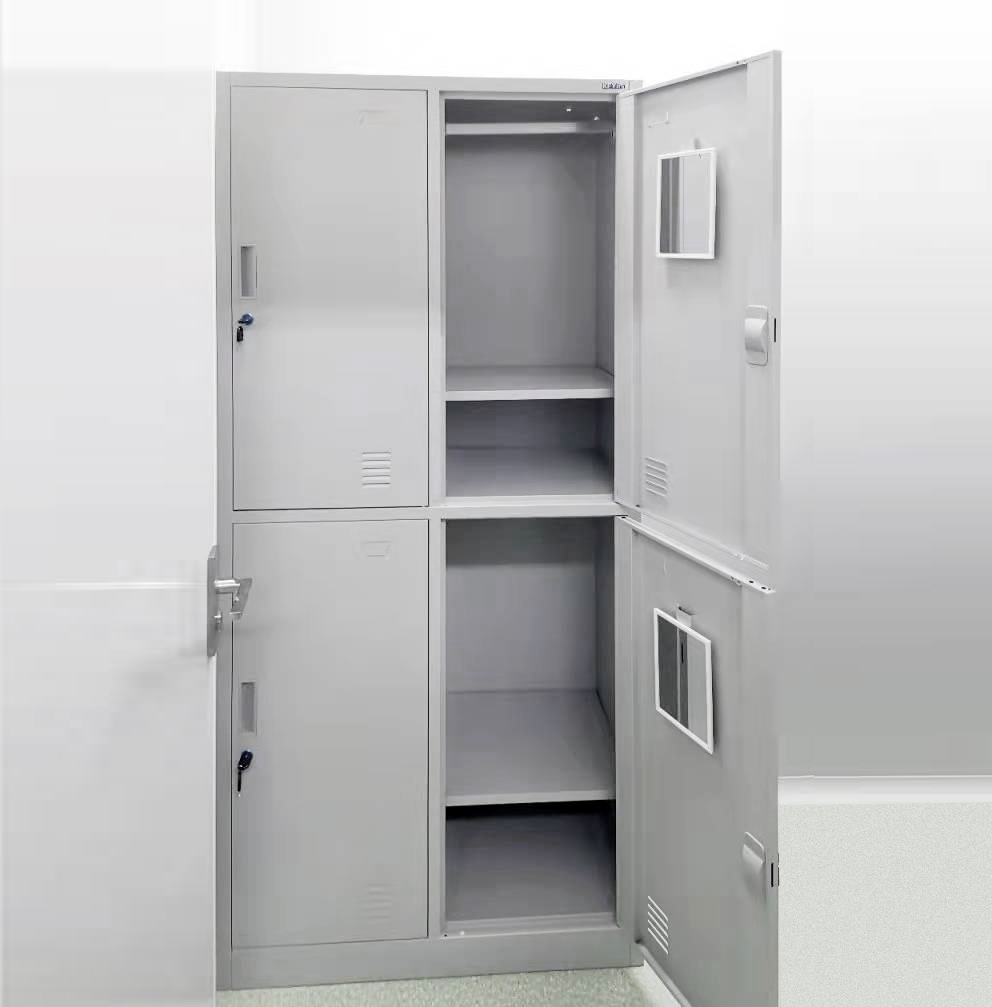 Kefeiya Four Door Iron Sheet Changing Cabinet Thickened Employee Cabinet Storage Cabinet Factory Dormitory Hanging Wardrobe