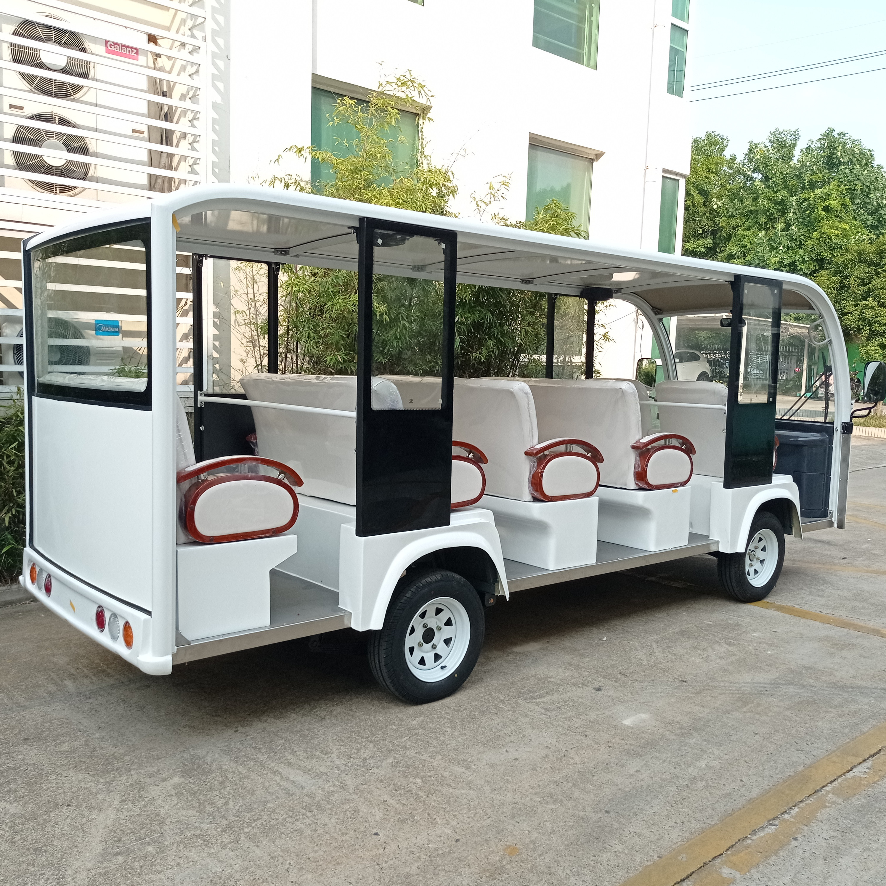 14 seat open luxury seats, factory reception battery car, electric tour reception sightseeing car