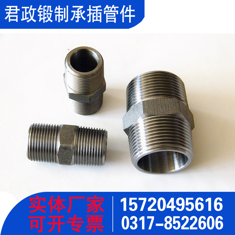 Forged hexagonal double wire stainless steel reducing forged pipe fittings, Junzheng standard production, customization, and inventory