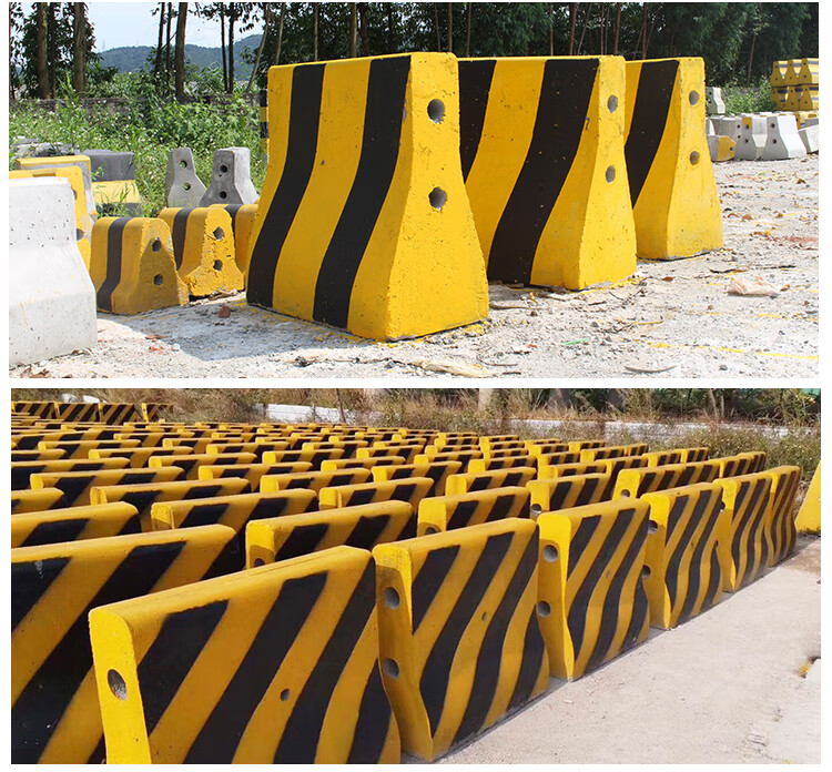 Subway enclosure, cement pier, traffic barrier, yellow and black cement isolation, anti-collision pier, highway stone pier