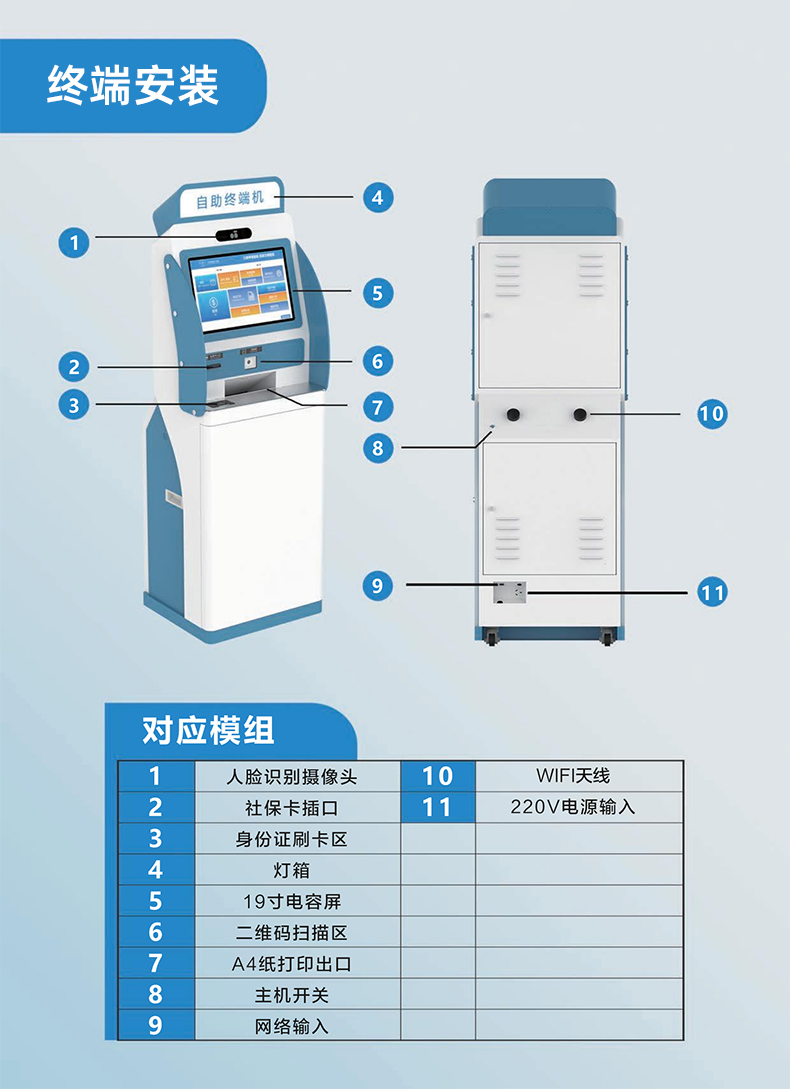 Hospital self-service terminal inquiry, appointment, registration, recharge, payment printing, bill retrieval, and convenient self-service all-in-one machine