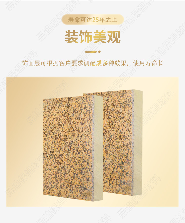 Mandy exterior wall insulation and decoration integrated board, ceramic sheet, rock wool insulation composite board