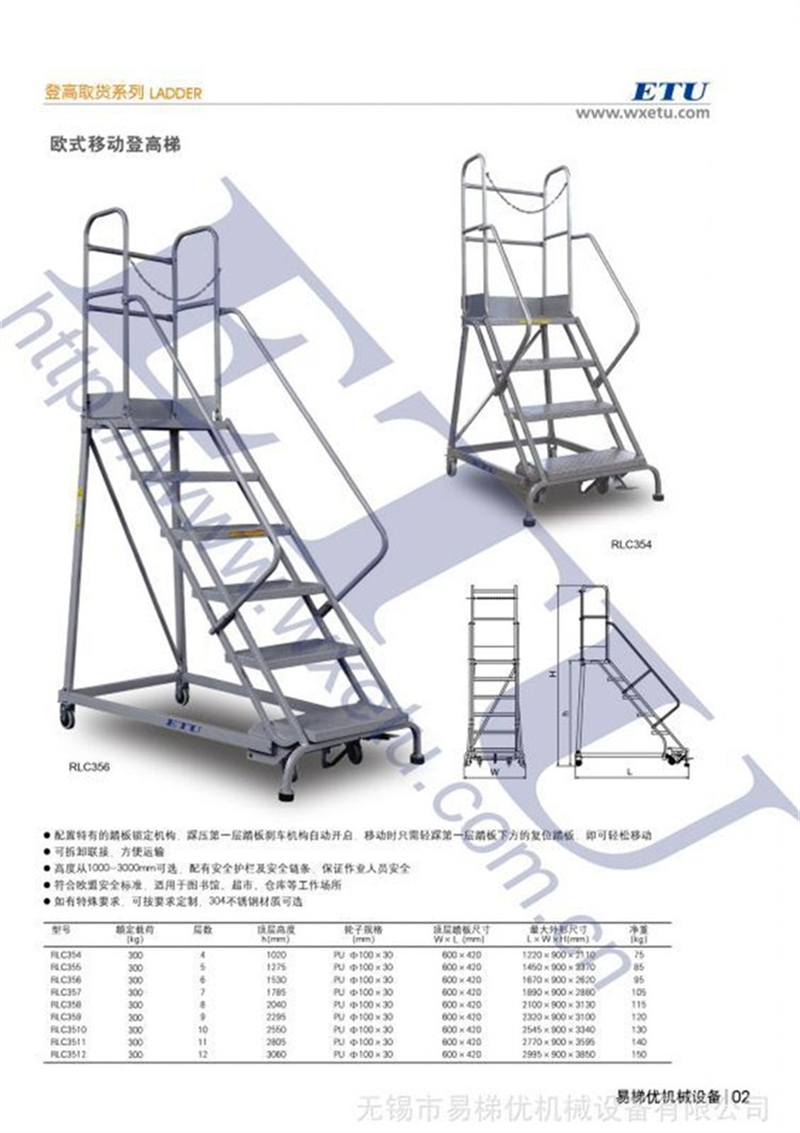 Supply of RLC type steel European style climbing and picking up elevators, self-locking brake platform elevators, EU CE precision quality