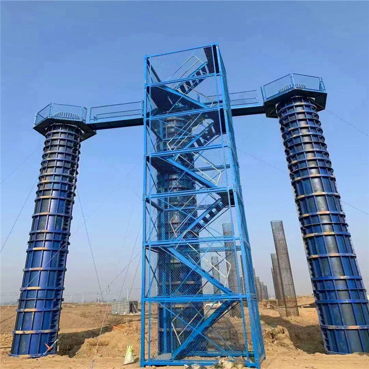 Manufacturer's spot bridge pier construction with circular safety ladder combination construction flat cover beam model 4 * 2 * 2