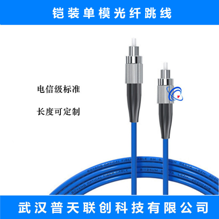 Armored pigtail fiber optic jumper FC/UPC-FC/UPC SM single mode pigtail cable telecommunications grade multimode fiber optic cable