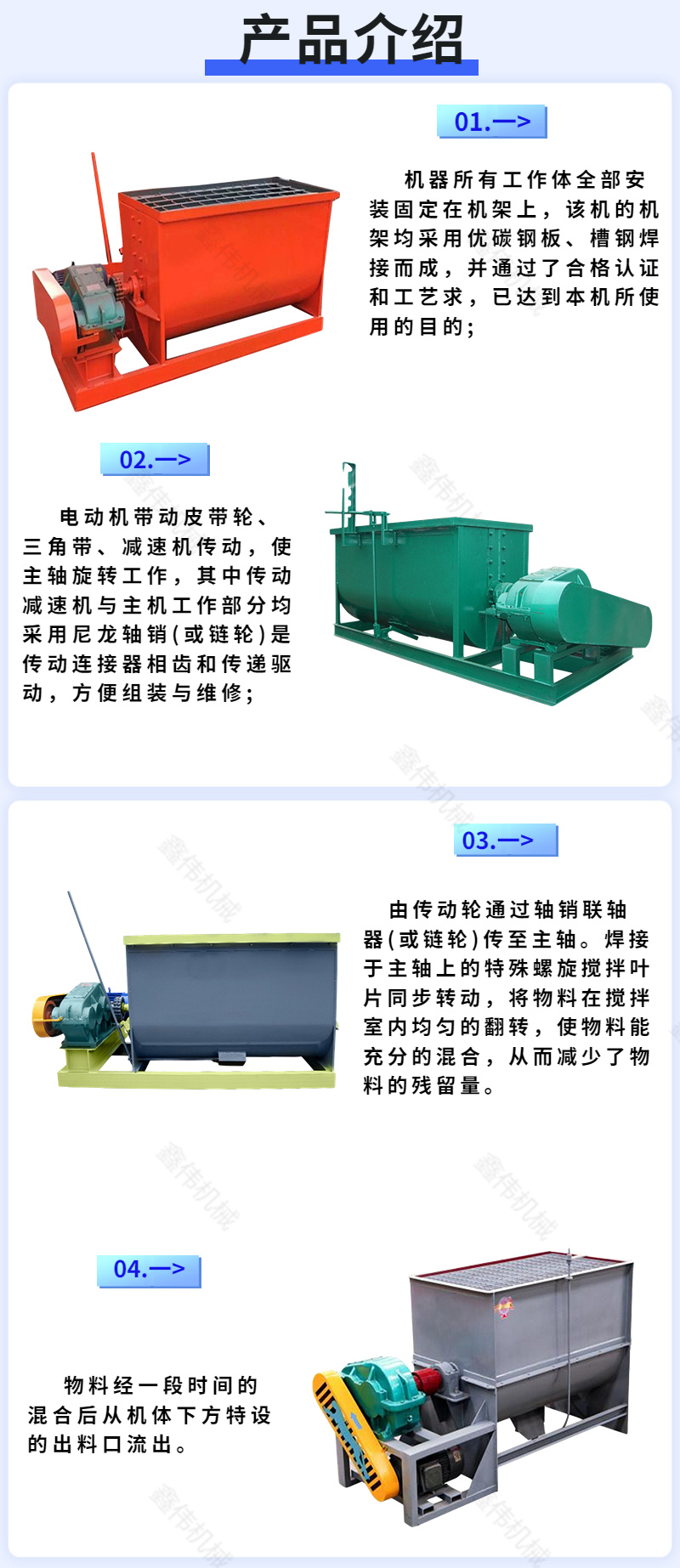 Cattle and sheep dung Manure horizontal mixer