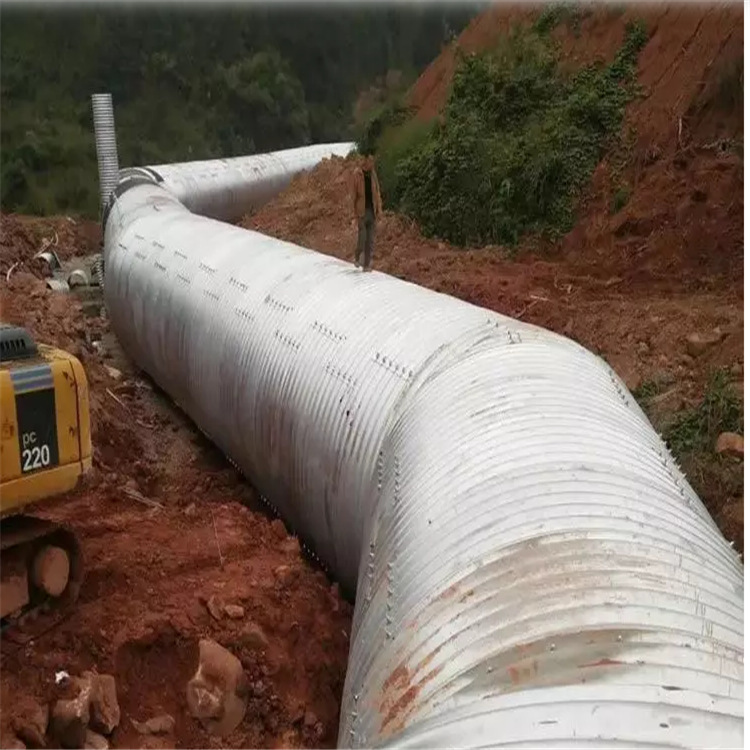 Lvliang prestressed corrugated culvert pipeline foundation steel corrugated pipe culvert