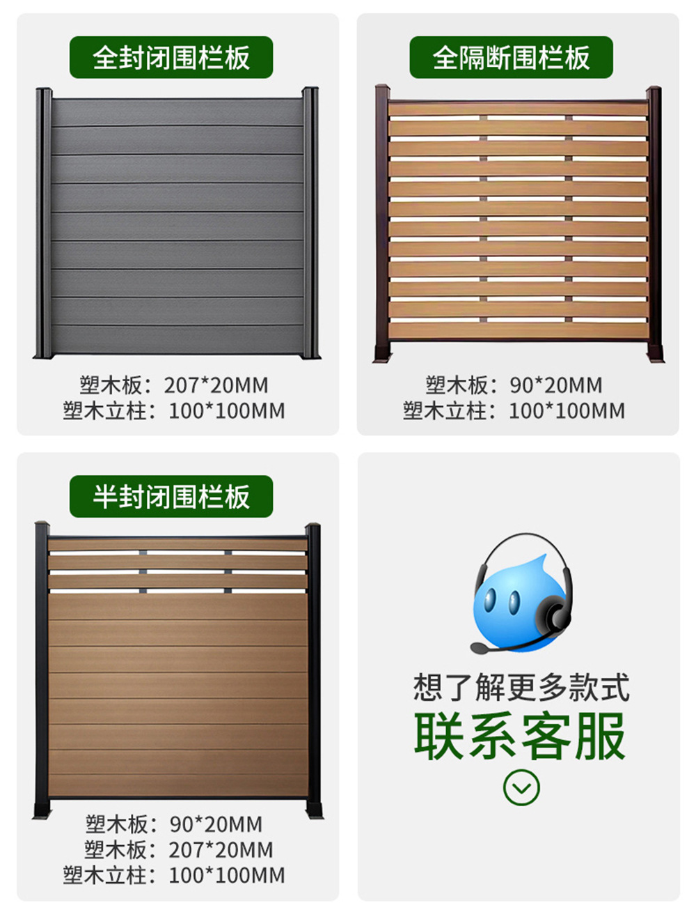 Fully enclosed plastic wood fence, outdoor wood plastic fence, outdoor courtyard wall panel, garden fence panel
