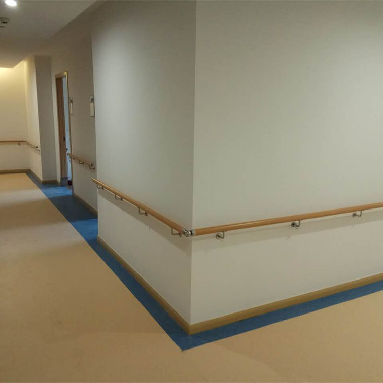 Hospital nursing home corridor wall anti-collision handrail LED light handrail resin wood grain color