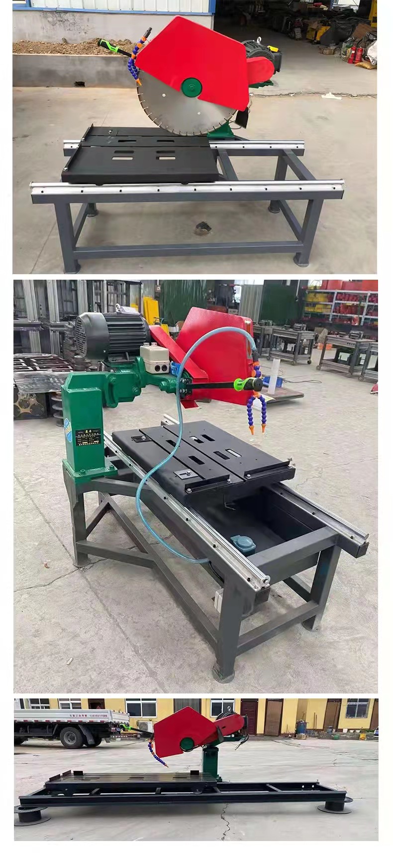 Granite rock cutting machine, bluestone brick cutting machine, dust-free water circulation, high-power stone cutting machine LRJ800