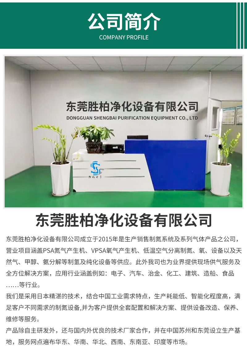 Shengbai Purification Equipment Supply Multimode Nitrogen Generator Industrial Video Air Purification Generator Equipment