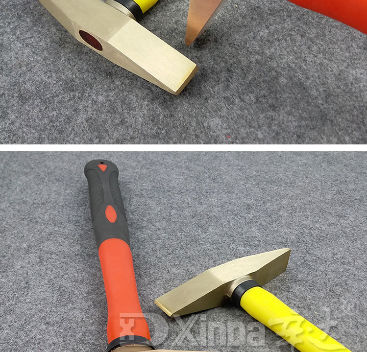 Xinda explosion-proof rust removal hammer, fiber handle, copper alloy hammer, non-sparking copper hammer, copper rust removal tool