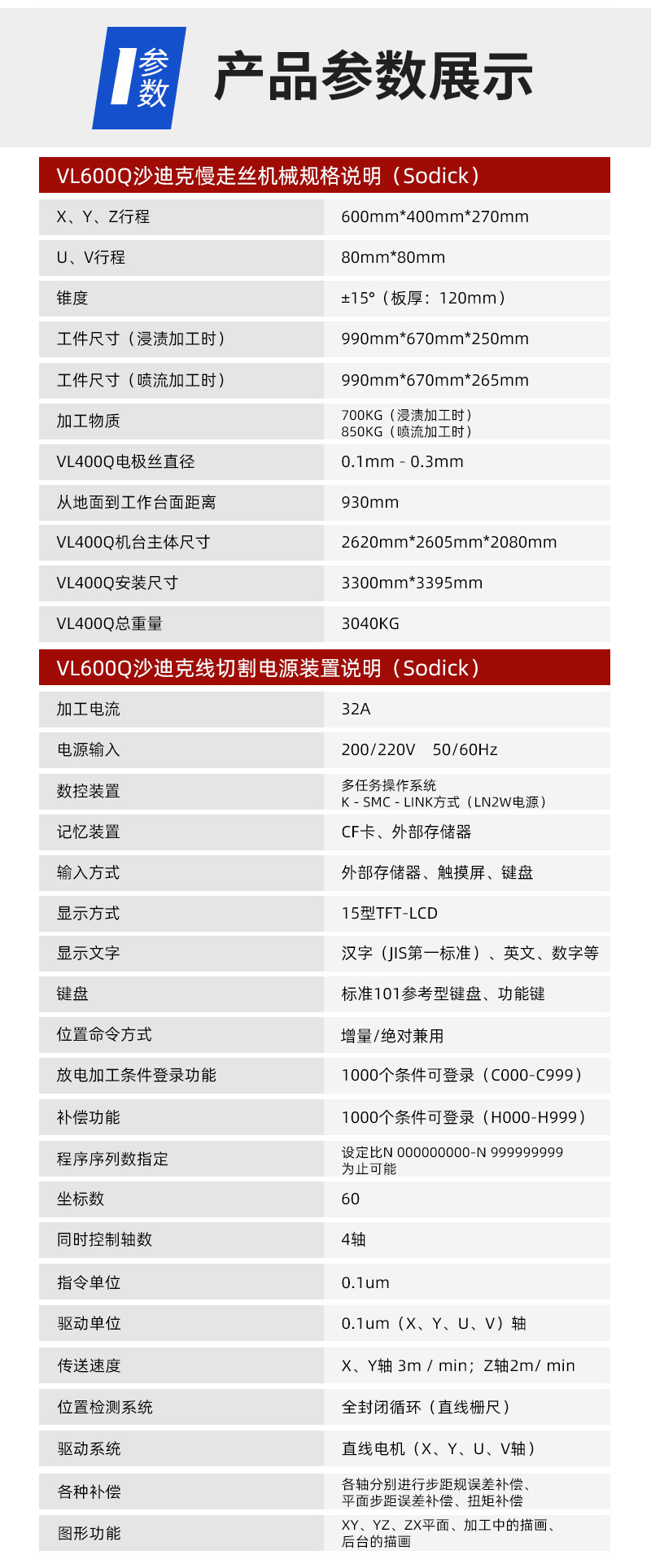 Manufacturer's supply of Sadik slow wire cutting machine VL600Q slow wire cutting machine tool high-precision machining center