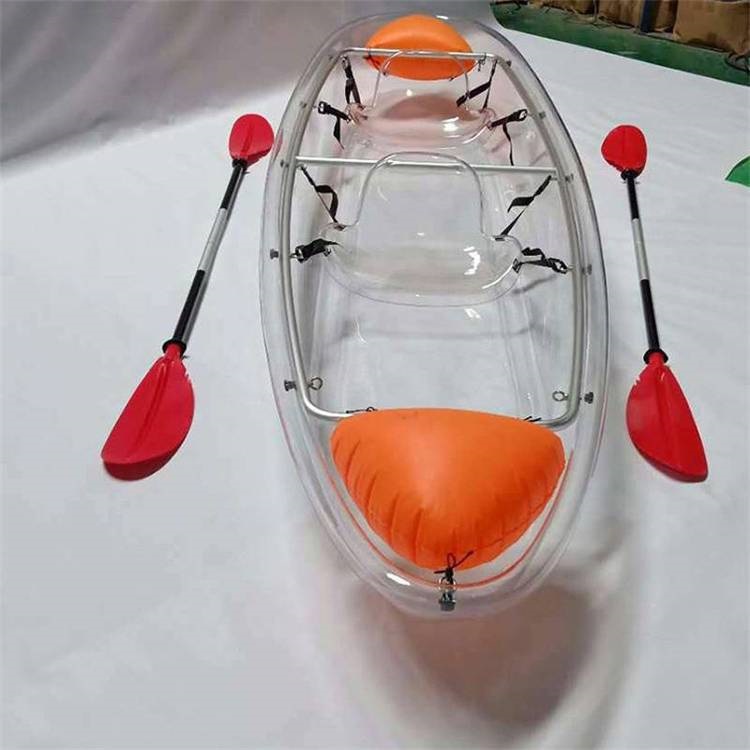 Outdoor Sports Water Transparent Boat High Buoyancy PC Transparent Canoe Net Red Glass Boat Scenic Area Special Rowing Boat