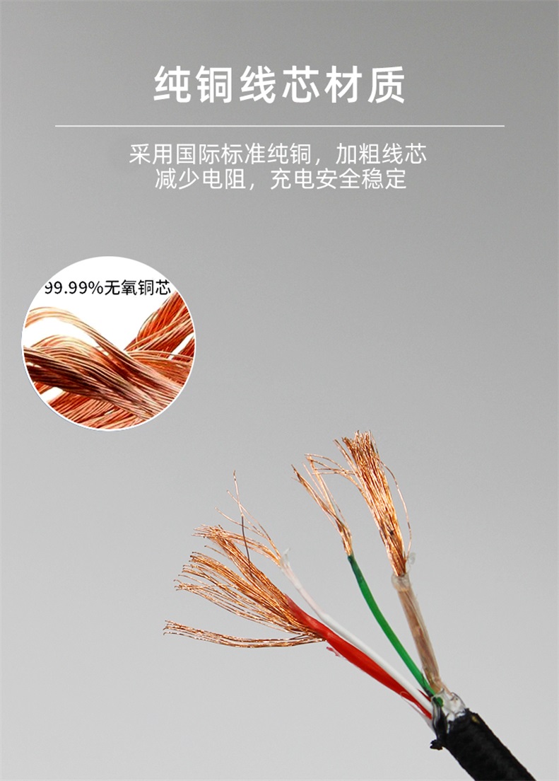 Type-C data cable, Samsung Xiaomi type C USB woven charging cable, customized 5a fast charging connection cable