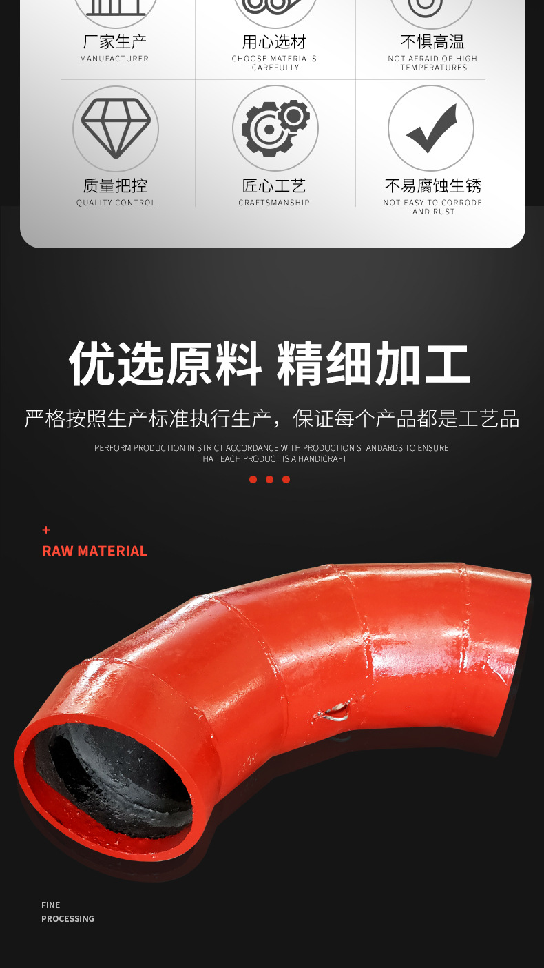 Welding supply of bimetallic ceramic wear-resistant elbow Jiutong DN200 silicon carbide lined composite pipe