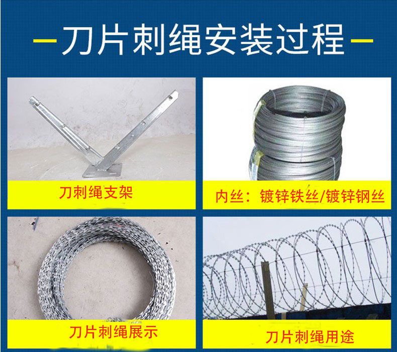 Hot dip galvanized mesh highway anti climbing blade stab rope A stab wire rolling cage BTO-22 Keyan metal