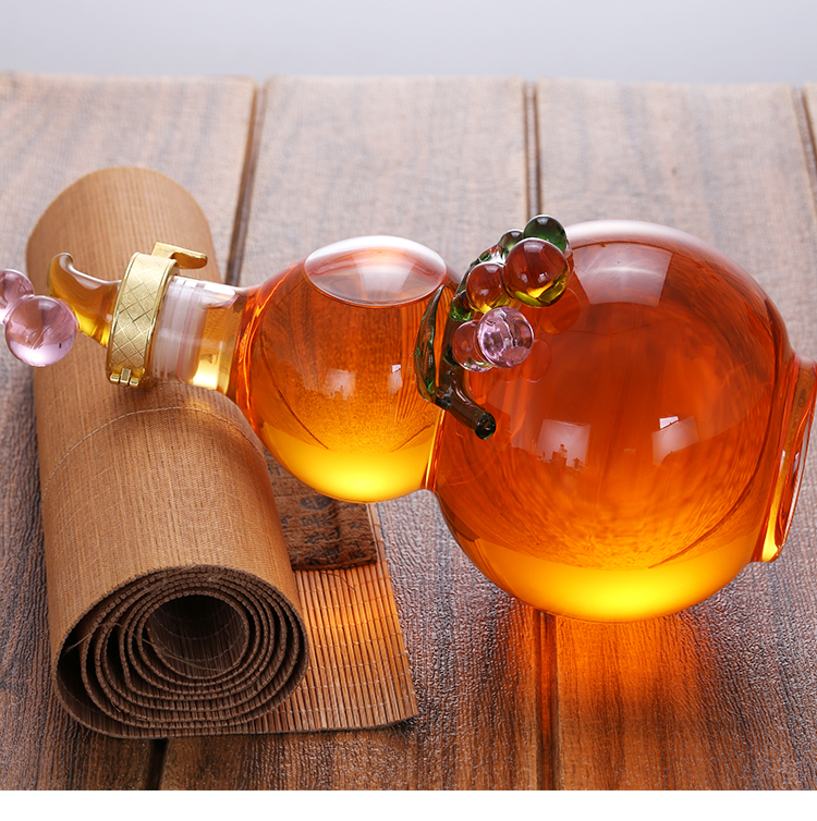 Gourd wine bottle High borosilicate glass creative gourd wine bottle 2 jin red wine bottle white wine bottle household crafts