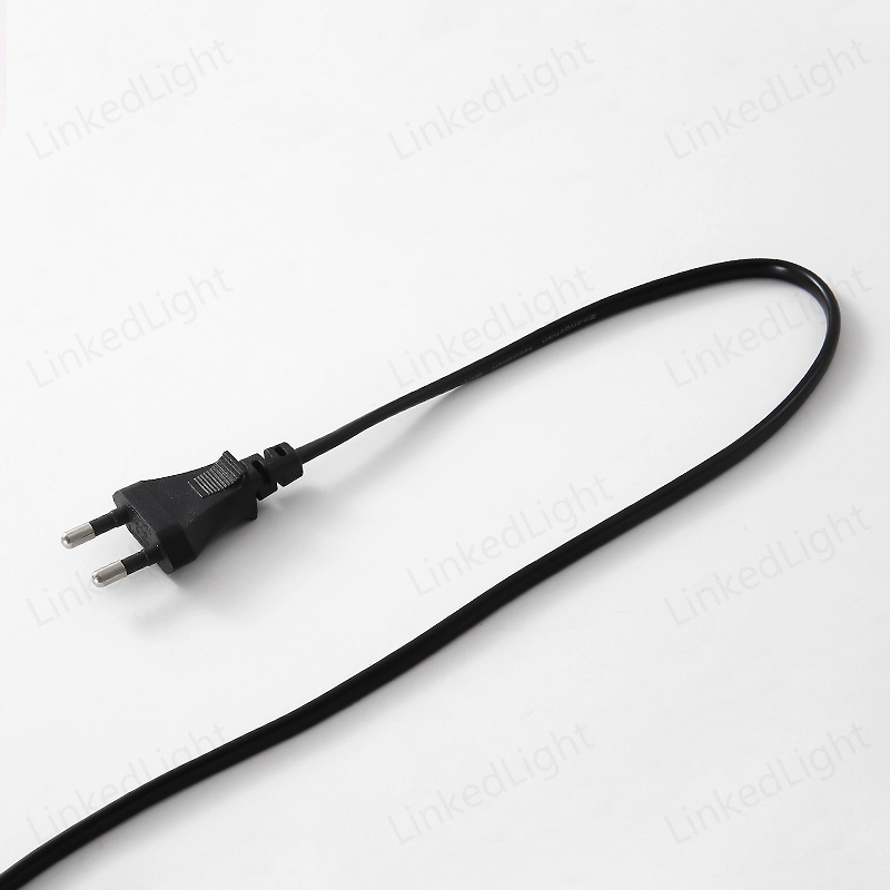 Customized Korean double round plug KC certification 0.75 two core plug wire 1.5m Korean white plug power cord