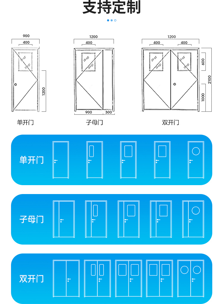 Factory stock steel purification door, single and double opening steel purification workshop, hospital ward door, airtight door for cleaning room