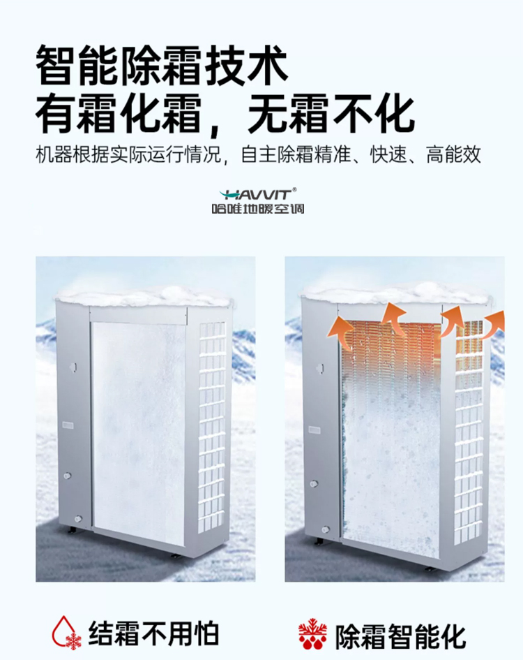 Household air energy heat pump heating system, air source dual supply, cold and warm dual use, comfortable and energy-saving