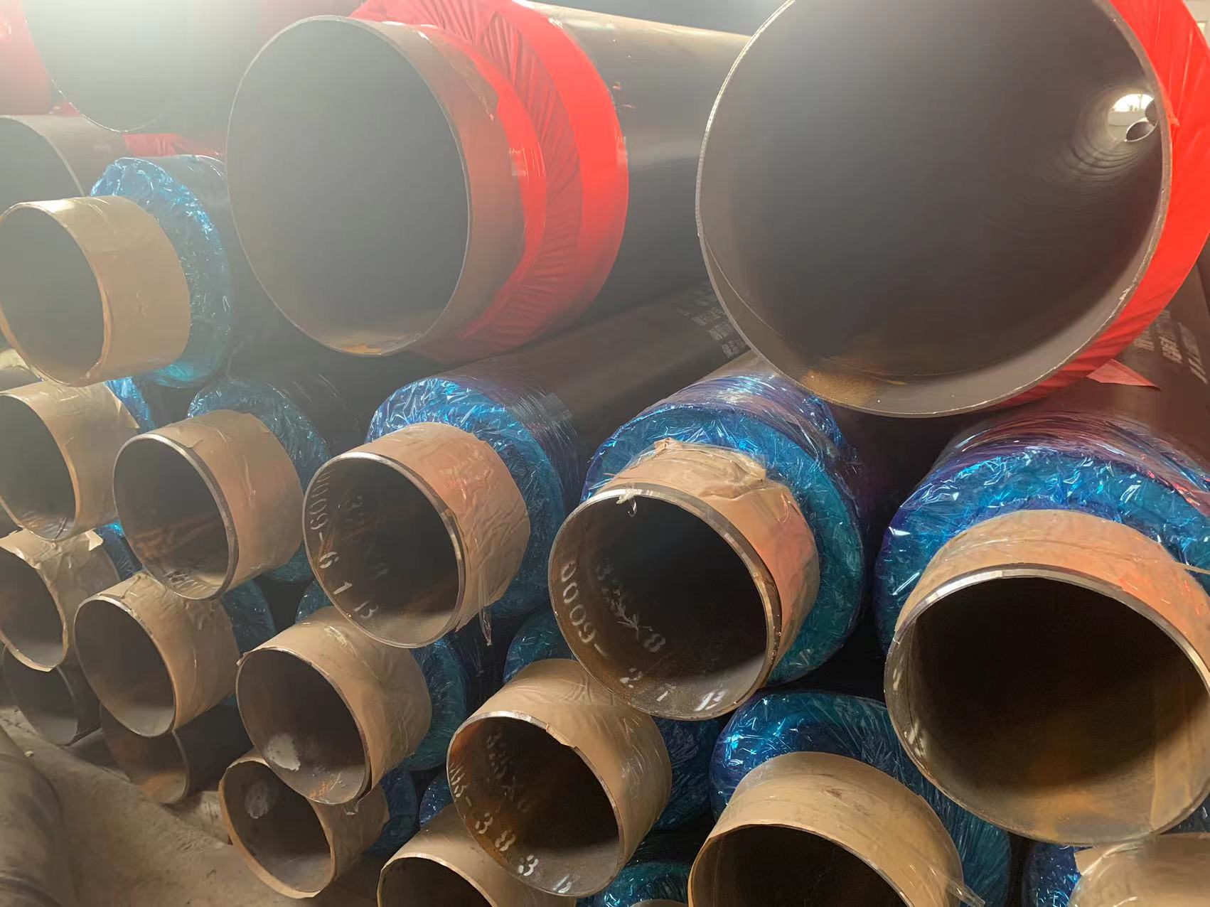 Fangda polyurethane insulation pipe, steel sleeve, steam insulation steel pipe, black jacket, outer sheath insulation pipeline