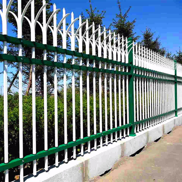 Tailong Galvanized Steel Pointed Fence School Factory Zinc Steel Fence Park Villa Spray Plastic Iron Fence