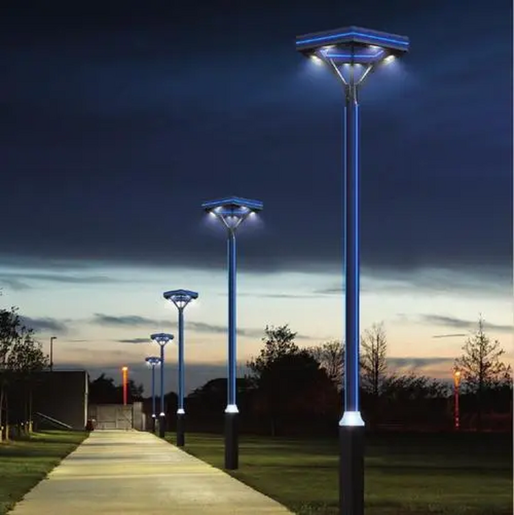 公园庭院灯 led灯 方形太阳能景观灯柱 高亮灯球