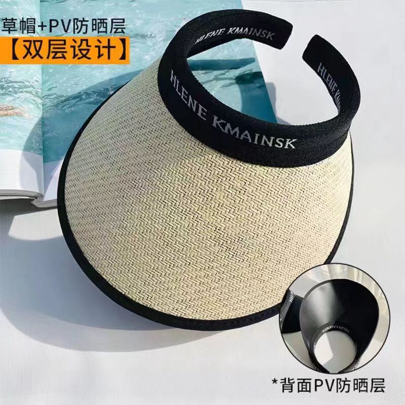 Sunscreen hat foldable Sun hat outdoor cycling women's large brim empty top cycling sunscreen fisherman sun hat