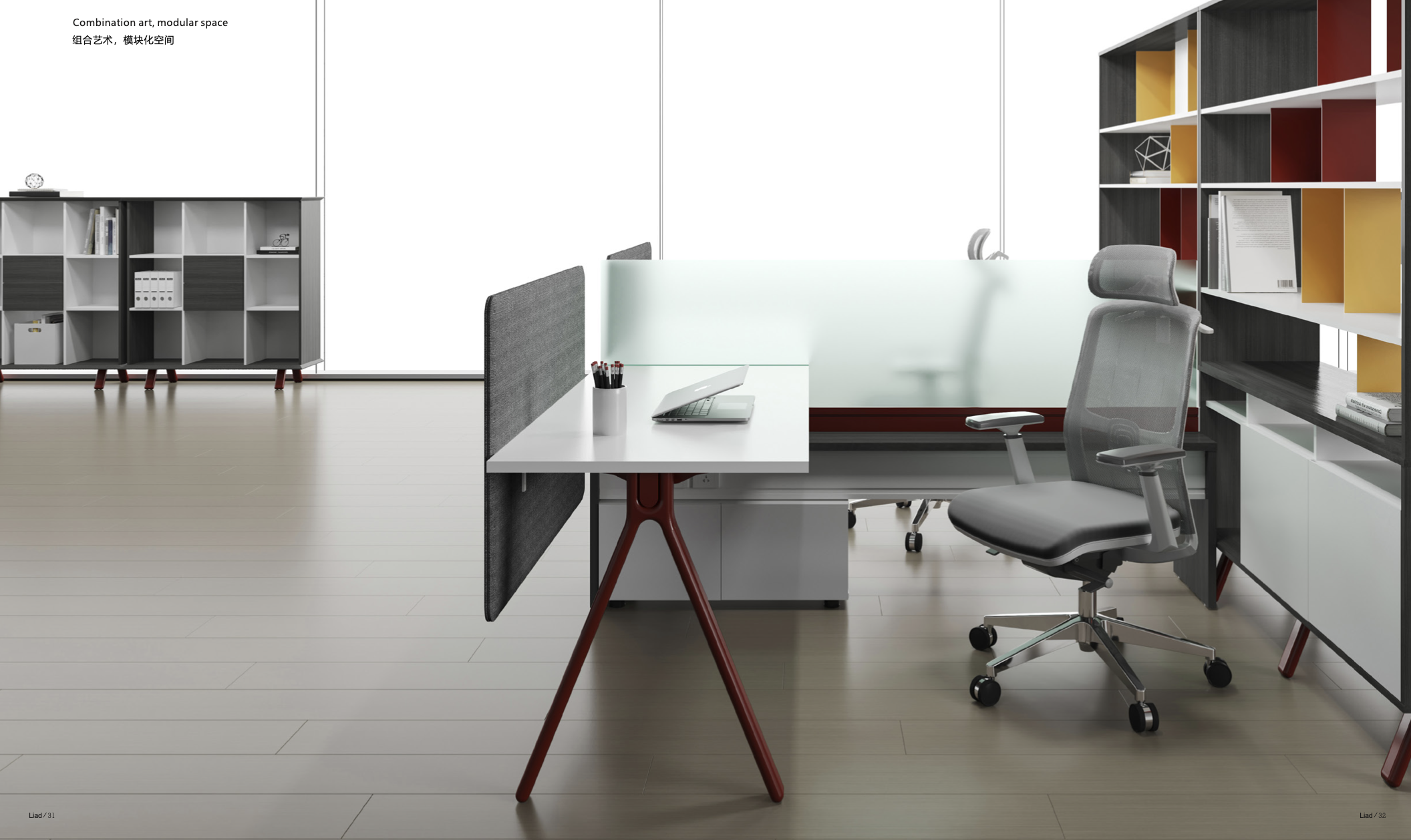 Employee partition modern minimalist office furniture computer desk commercial office desk desk chair combination